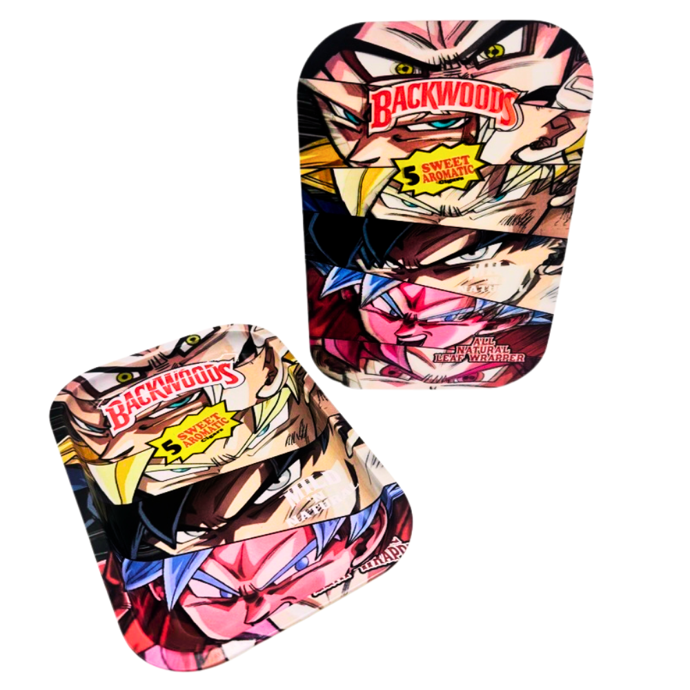 Backwoods - Medium (9"x6") - Metal Rolling Trays 3D Design w/ Magnetic Lid - Assorted Designs
