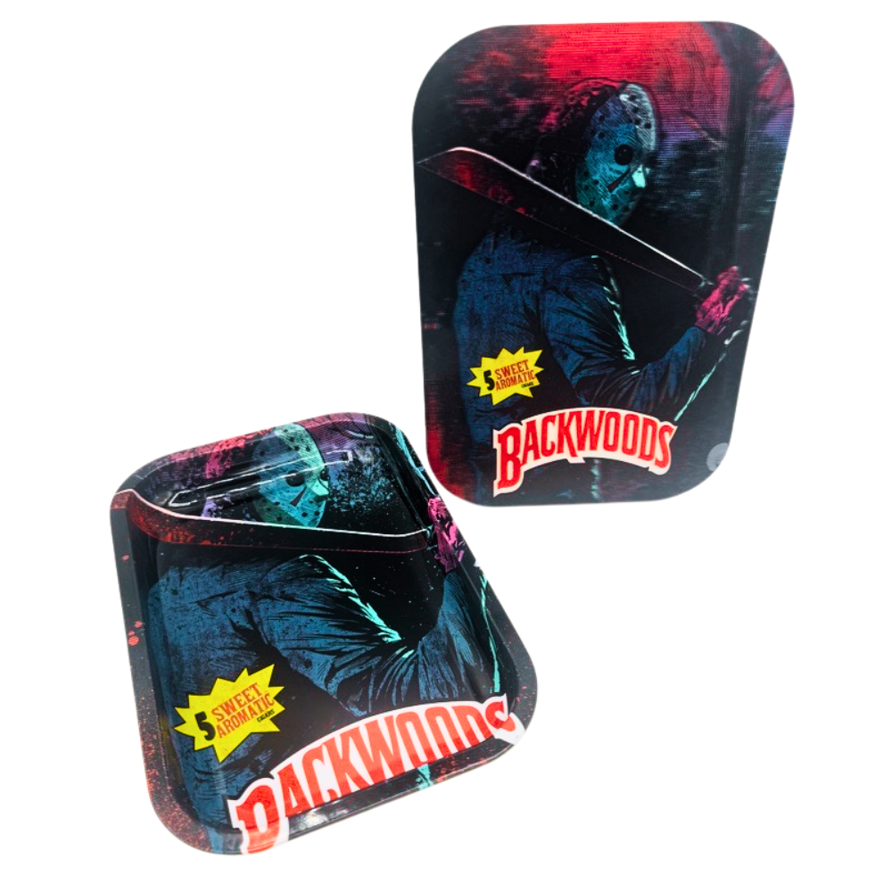 Backwoods - Medium (9"x6") - Metal Rolling Trays 3D Design w/ Magnetic Lid - Assorted Designs