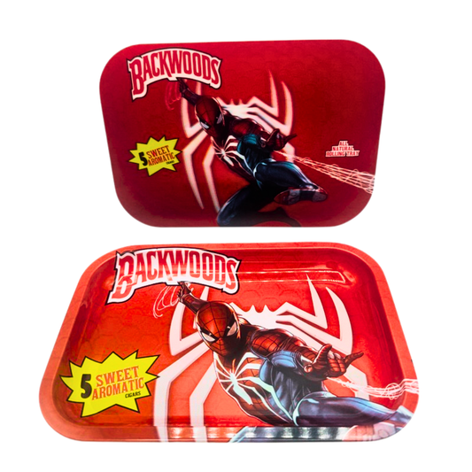 Backwoods - Medium (9"x6") - Metal Rolling Trays 3D Design w/ Magnetic Lid