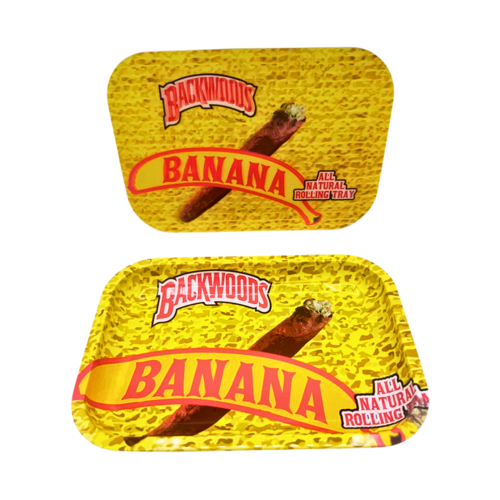 Backwoods - Medium (9"x6") - Metal Rolling Trays 3D Design w/ Magnetic Lid - Assorted Designs