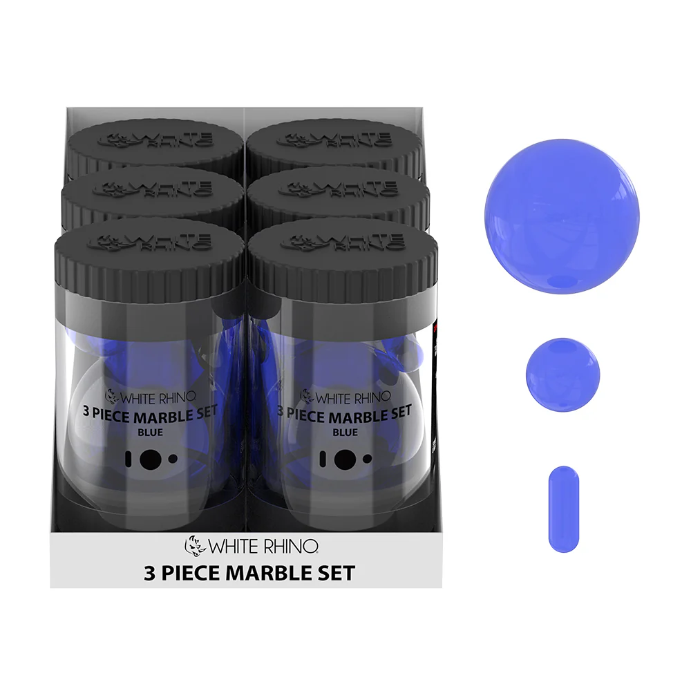 White Rhino - Terp Slurper - 6ct - 3-Piece Marble Set - Assorted Colors