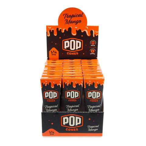 Pop - Cones - Tropical Mango - Unbleached 1 1/4 - 6pk - 24ct