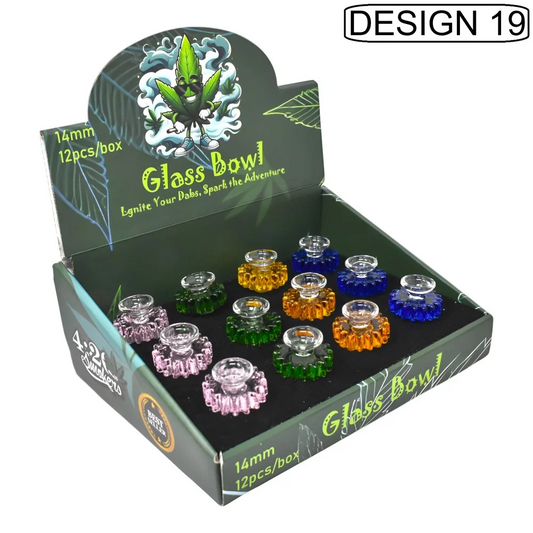 Glass Bowls - 14mm Ignite Your Dabs - D11 - 12ct [ GBOWL ] +