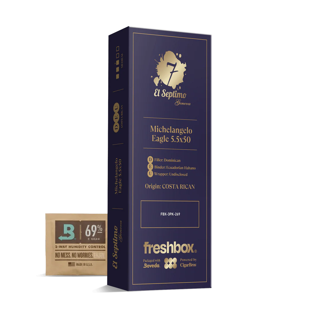 El Septimo Michelangelo Eagle 5.5x50 FreshBox Cigars - 3pk - 6ct
