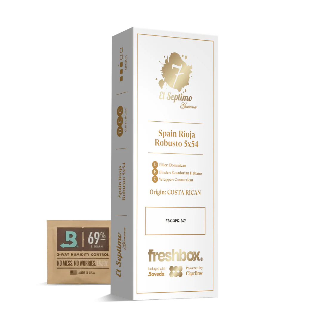 El Septimo Spain Rioja Robusto 5x54 FreshBox Cigars - 3pk - 6ct