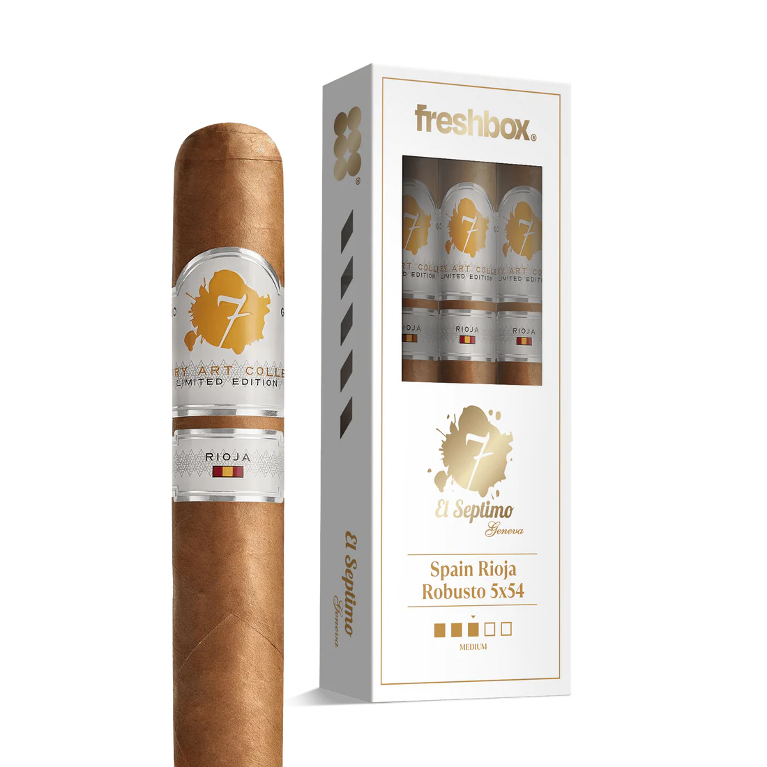 El Septimo Spain Rioja Robusto 5x54 FreshBox Cigars - 3pk - 6ct