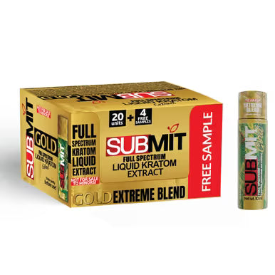 Submit Kratom - Shot - Gold Extreme Blend - 300mg - 20ct
