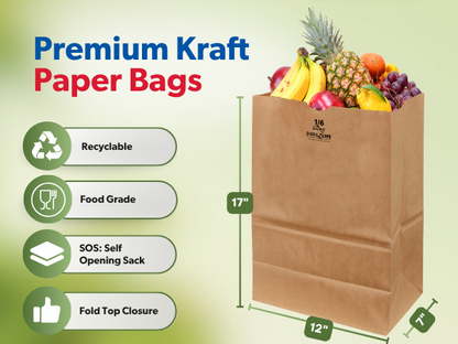 Kraft Bags - #1/6 (12x7x17) - 57 - 500ct