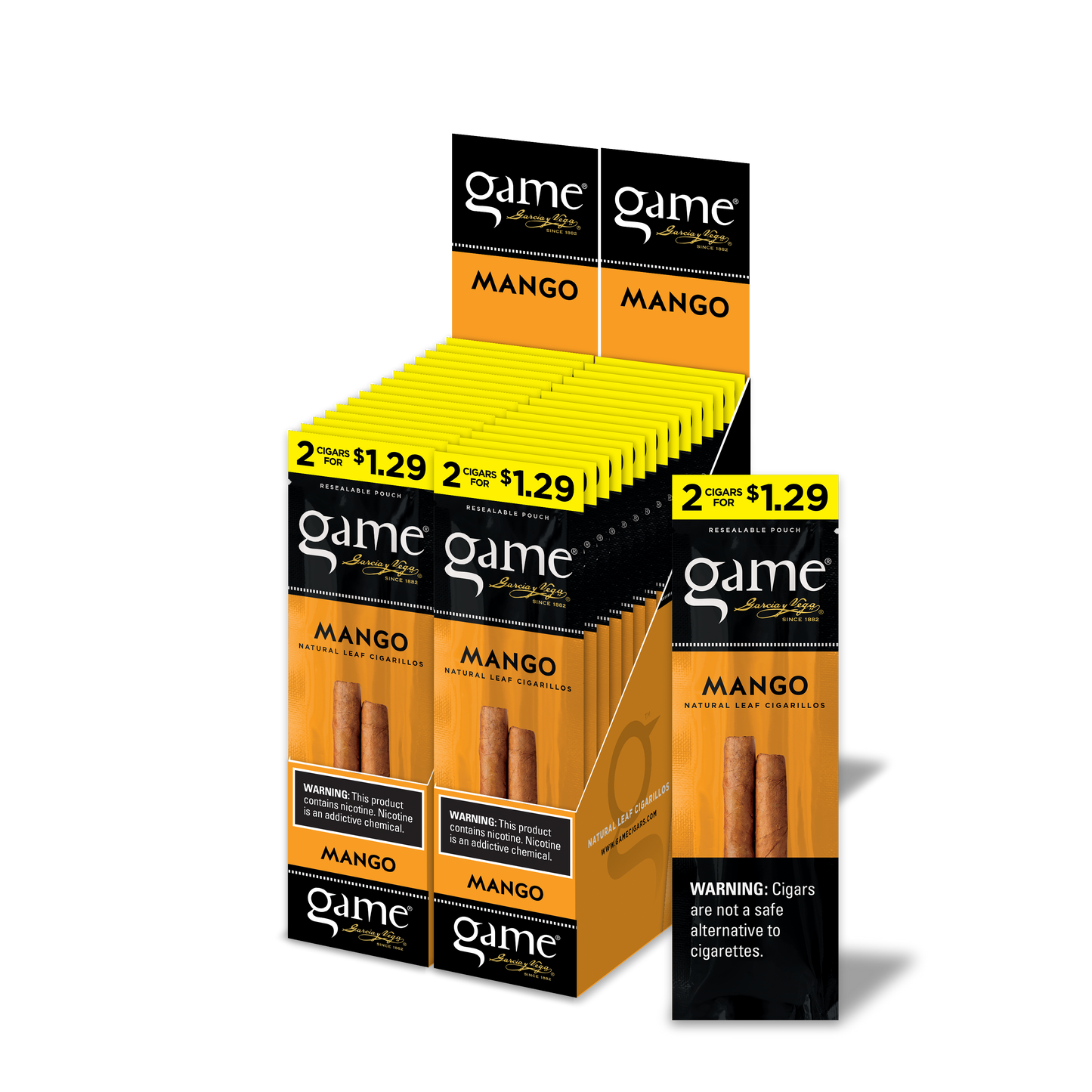 Game - Cigarillos - Black Cherry (2/$1.29) - 2pk - 30ct [ 2224G ]