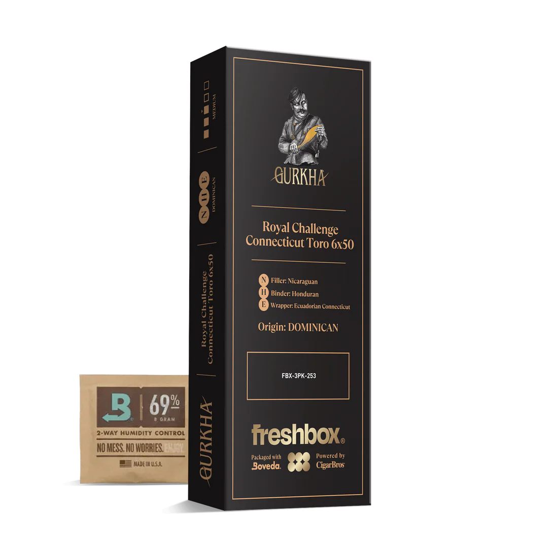 Gurkha Royal Challenge Connecticut Toro 6x50 FreshBox Cigars - 3pk - 6ct