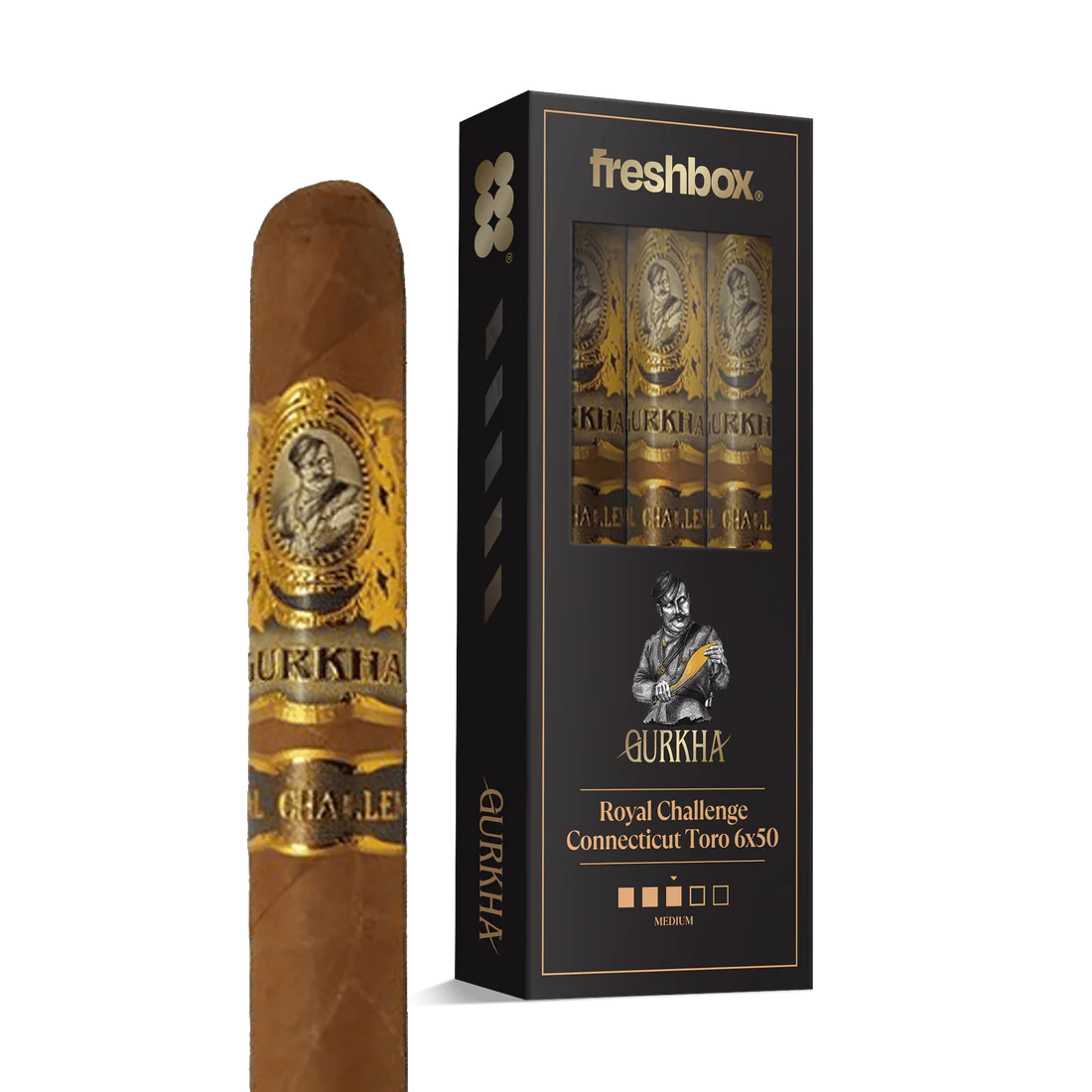Gurkha Royal Challenge Connecticut Toro 6x50 FreshBox Cigars - 3pk - 6ct