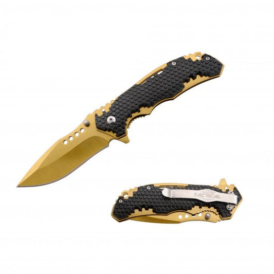 Razor Tactical - Honeycomb Gold Blade Premium Flip Knife
