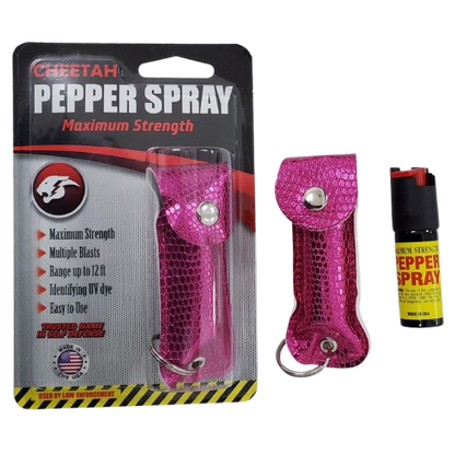 Pepper Spray Keychain - Pink Snake - 1/2oz