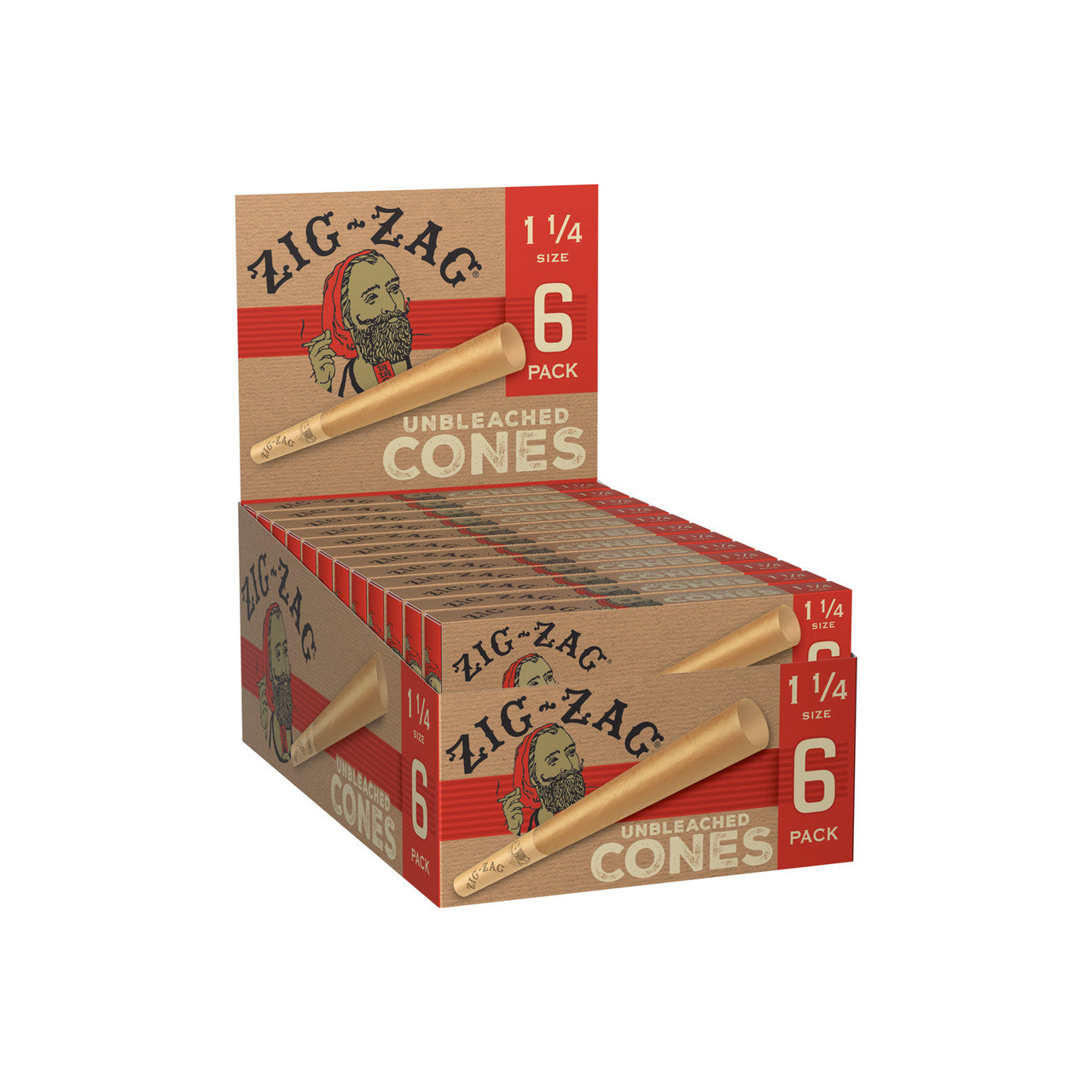 Zig Zag - Cones - Unbleached 1 1/4 - 6pk - 24ct