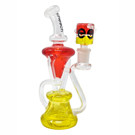 Cheech Glass Two-Tone Glycerin Recycler Water Pipe Asst 8"