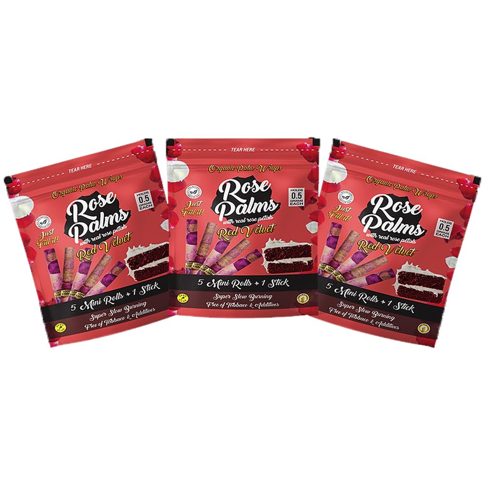 Rose Palm Petal Cones - 5pk - 15ct - Mini - Red Velvet