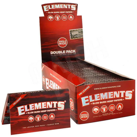 Elements - Papers - Hemp Single Wide Double Pack Red - 25ct