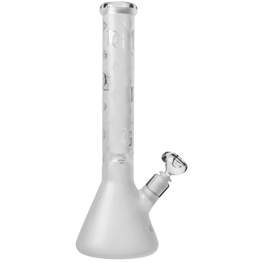 Beaker Bong - 17.5" Frosted Beehive Pattern - B - WP-3117