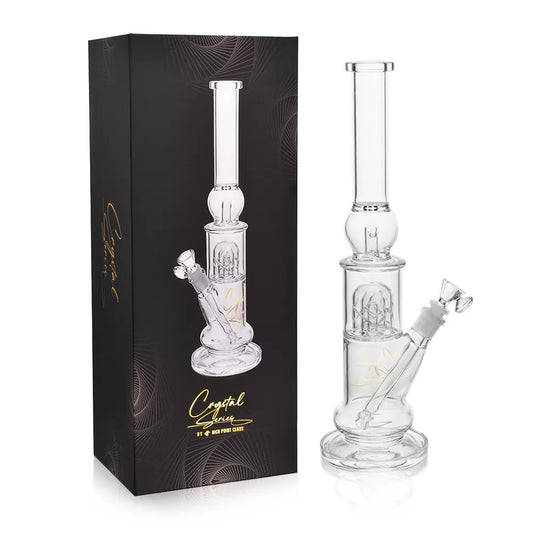 High Point Glass Crystal Series Ball Ice Catcher Multi Dome Perc Beaker Water Pipe 16"