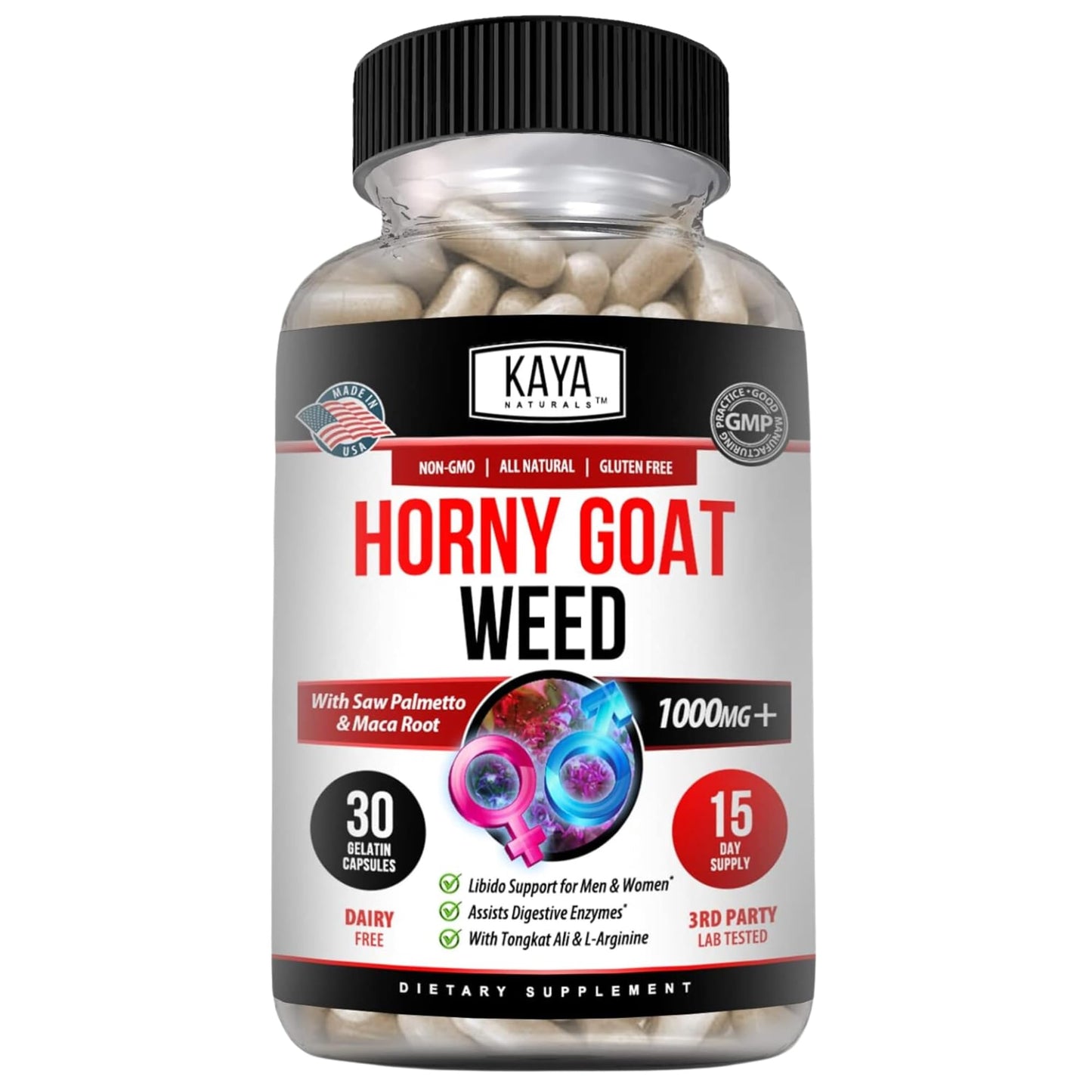 Horny Goat Weed - Enhancer - 1000mg for Women - 24ct