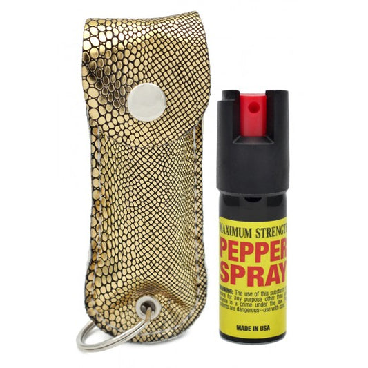 Jaguar - Pepper Spray Keychain - Gold Snake - 1/2oz - CH-31