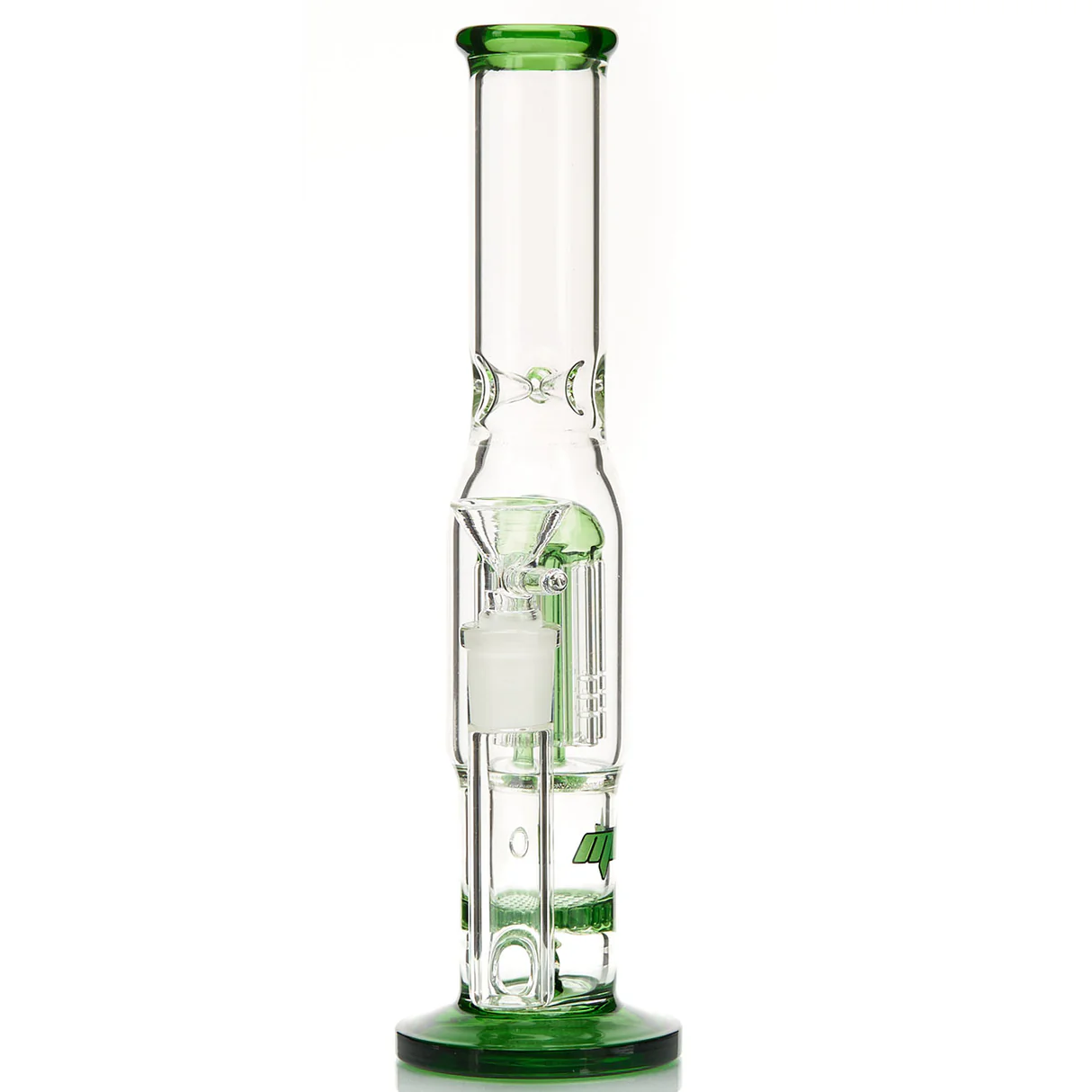 Upside Down Homecomb & Tree Perc Water Pipe - Green 17"