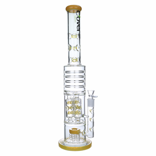 Clover Glass - Multi Chamber Perc Straight Water Pipe 18F - Black 21.7" [CG-WPA-234]