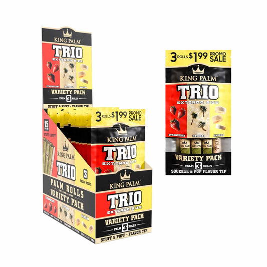 King Palm Cones - Trio Extendo (3/$1.99) (Natural / Strawberry / Banana) 3pk - 15ct