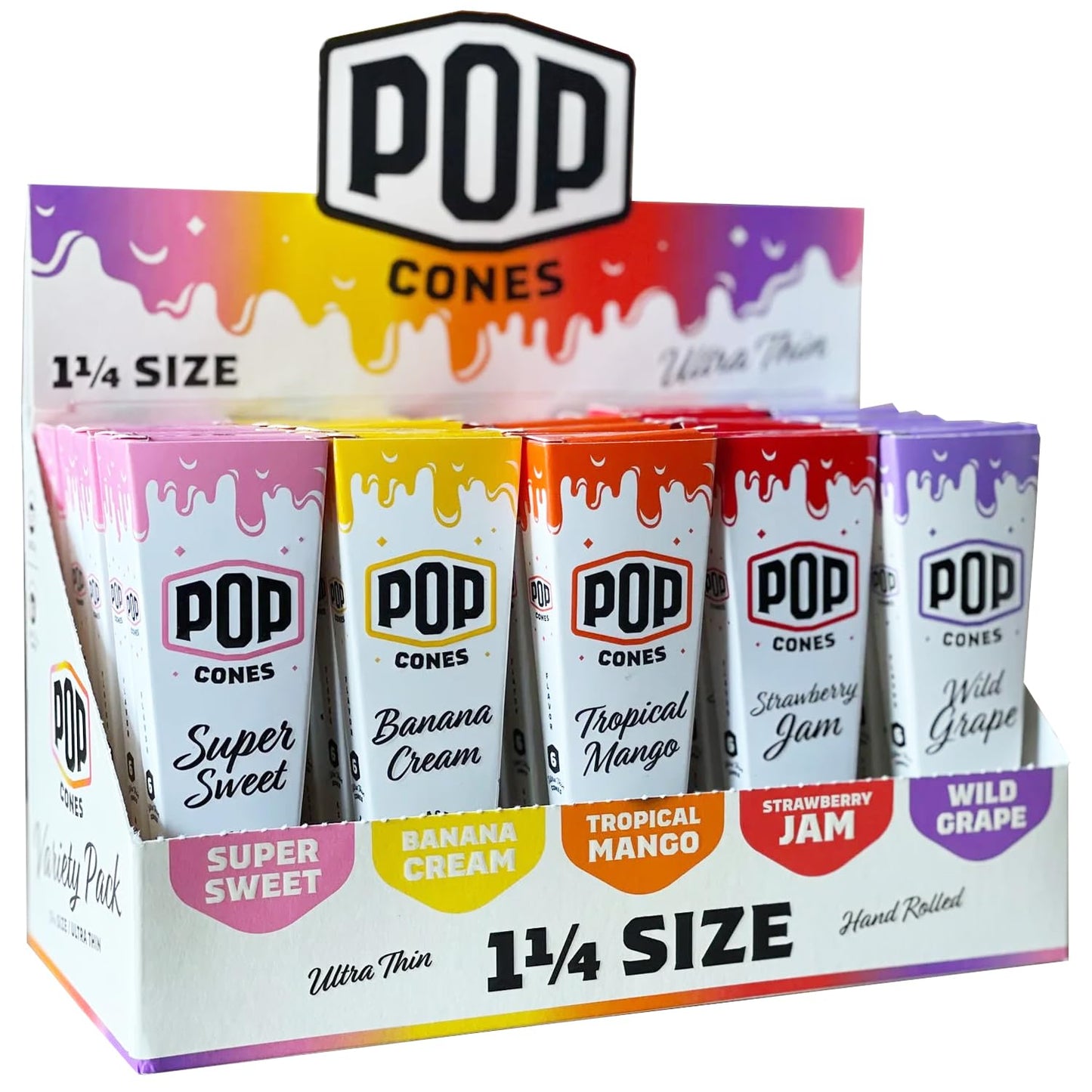 Pop - Cones - Ultra Thin Asst. - 1 1/4 - 6pk - 25ct