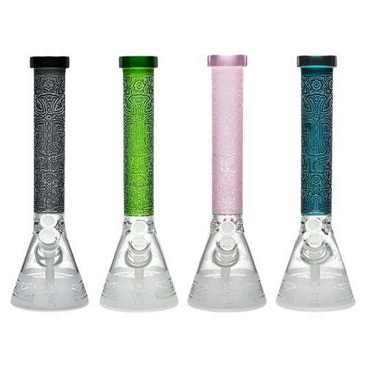 Aqua 18.5" Sand Blasted Beaker Pattern Blocks [SBBK-EK6-PATT]