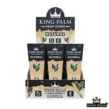 King Palm - Hemp Cones - 1 1/4 - Natural - 6pk - 30ct