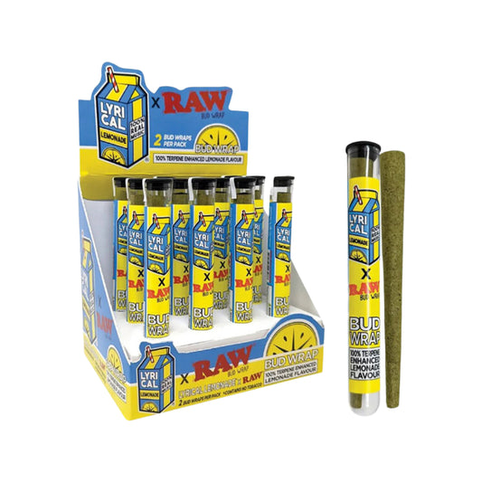 Raw X Lyrical Lem Bud Wrap - Lemonade Cone 2pk - 12ct Box