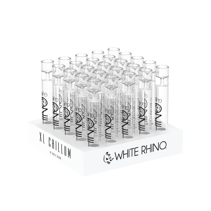 White Rhino - Glass - XL Chillum - 25ct Display