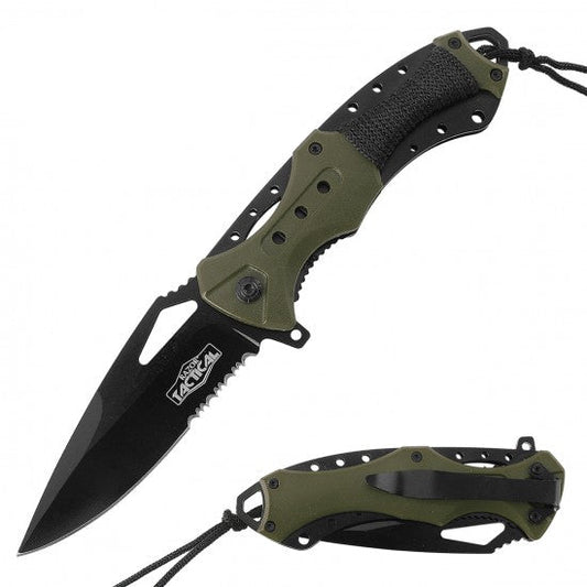 Razor Tactical - Army Green 4.5" Premium Flip Knife