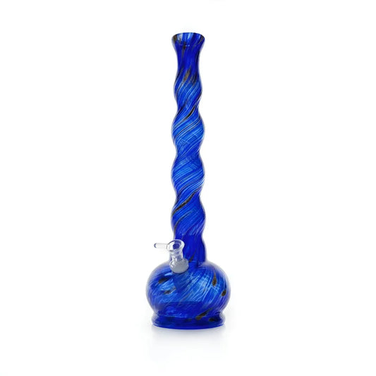 WP - 18" Multi Bubble Spiral Frit Soft Glass Water Pipe