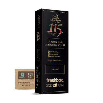 La Aurora 115th Anniversary 5.75x54 FreshBox Cigars - 3pk - 6ct