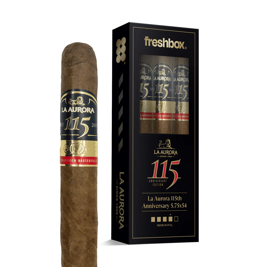 La Aurora 115th Anniversary 5.75x54 FreshBox Cigars - 3pk - 6ct