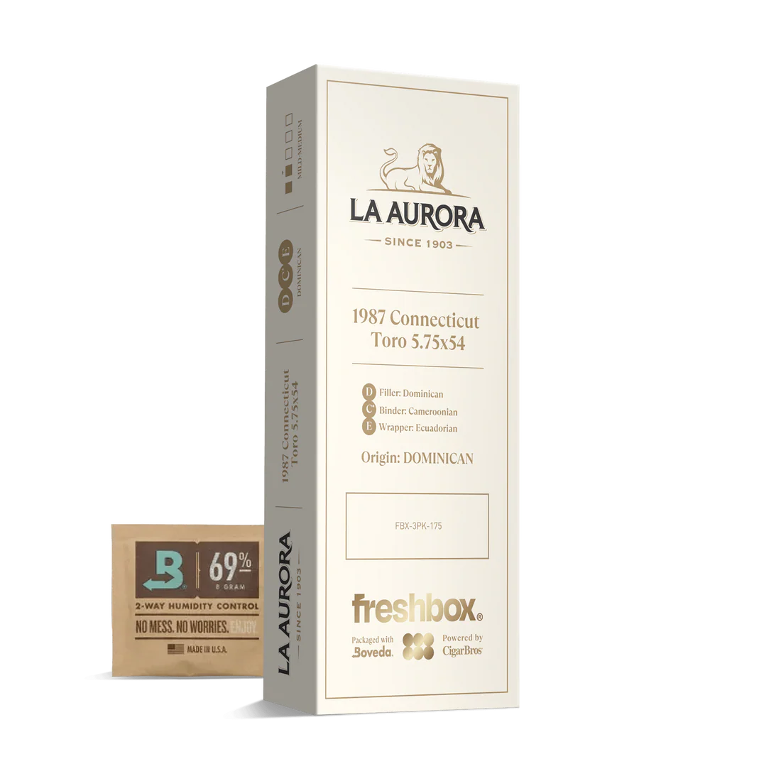 La Aurora 1987 Connecticut Toro 5.75x54 FreshBox Cigars - 3pk - 6ct