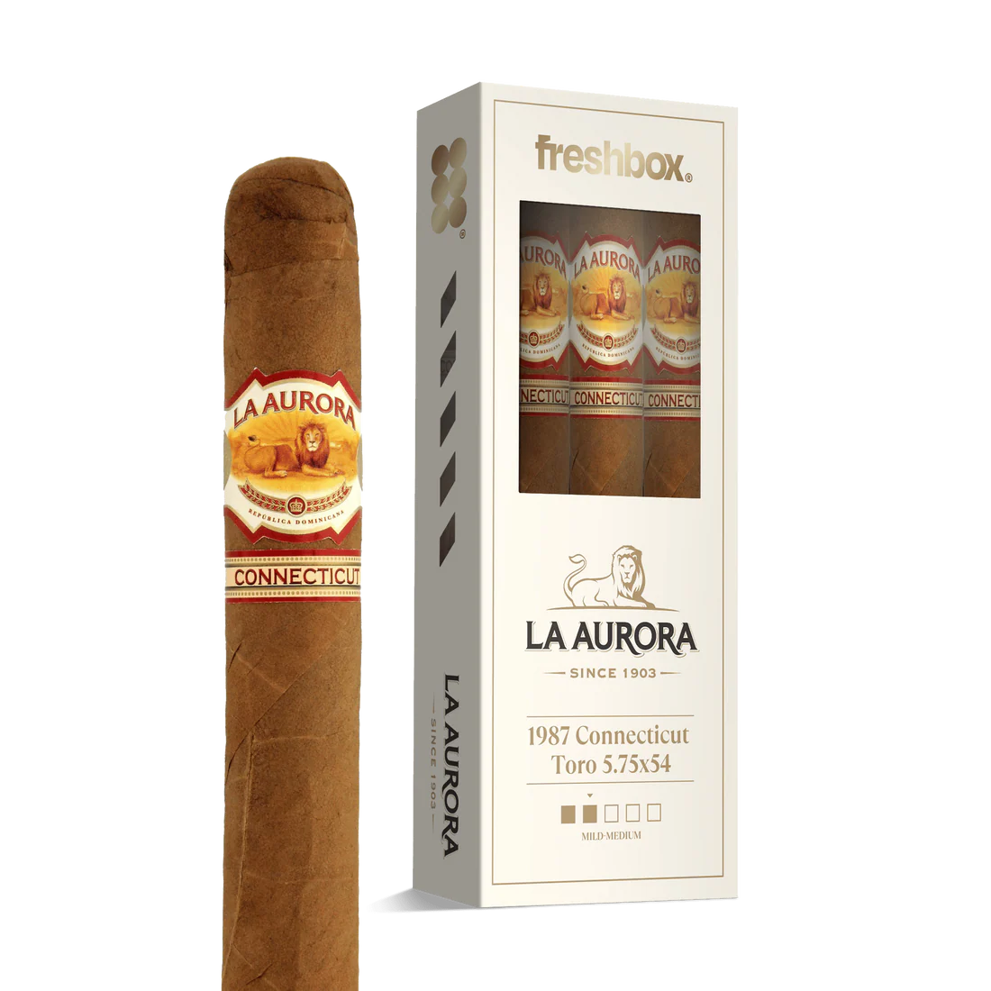 La Aurora 1987 Connecticut Toro 5.75x54 FreshBox Cigars - 3pk - 6ct
