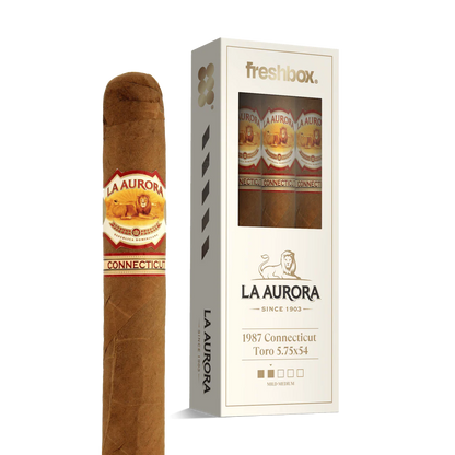 La Aurora 1987 Connecticut Toro 5.75x54 FreshBox Cigars - 3pk - 6ct