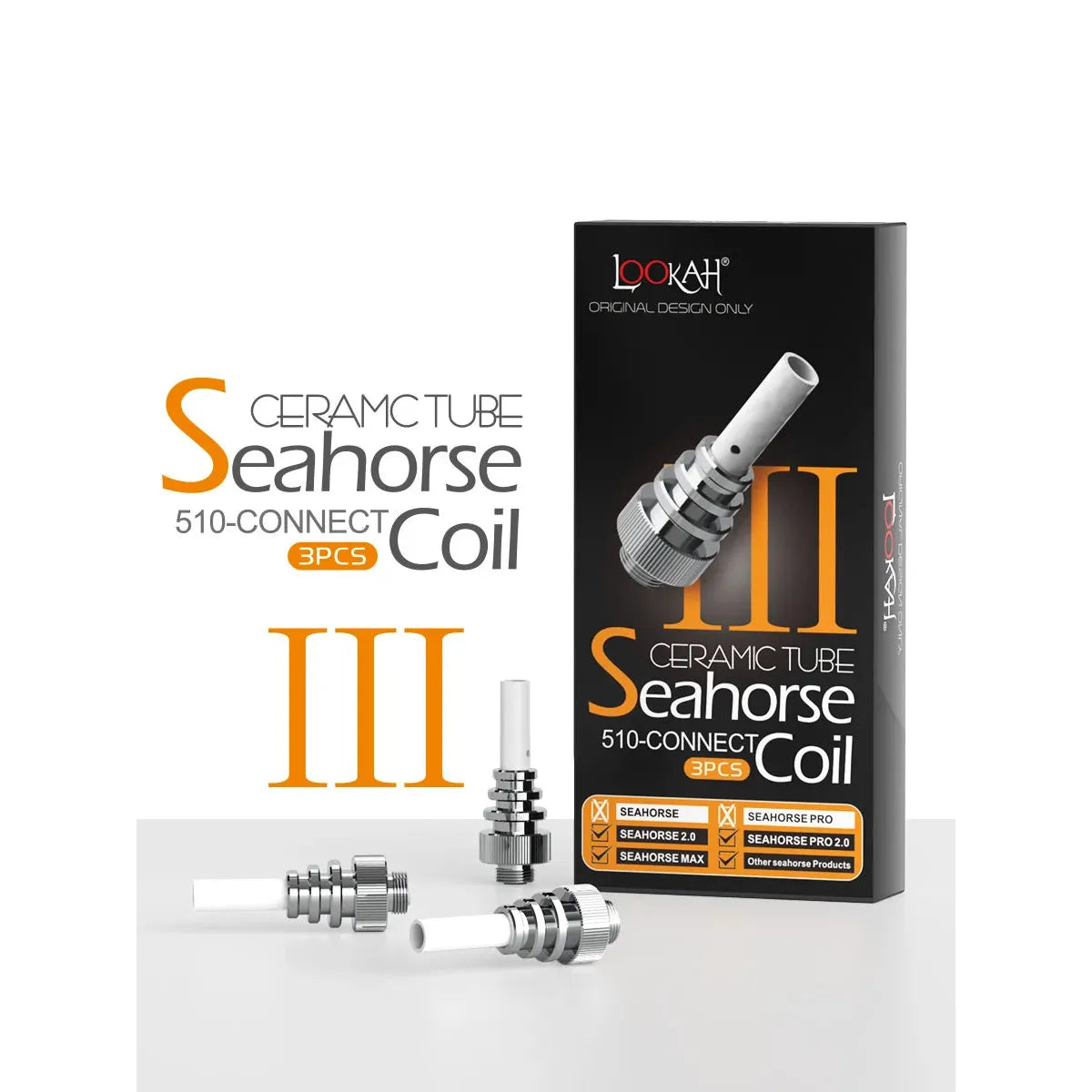 Lookah Seahorse Coil Ⅲ - Ceramic Tube 510 Thread Coil - 3ct