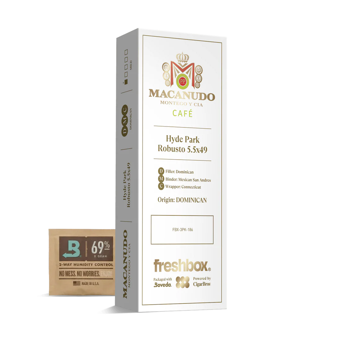 Macanudo Hyde Park 5.5x49 FreshBox Cigars - 3pk - 6ct