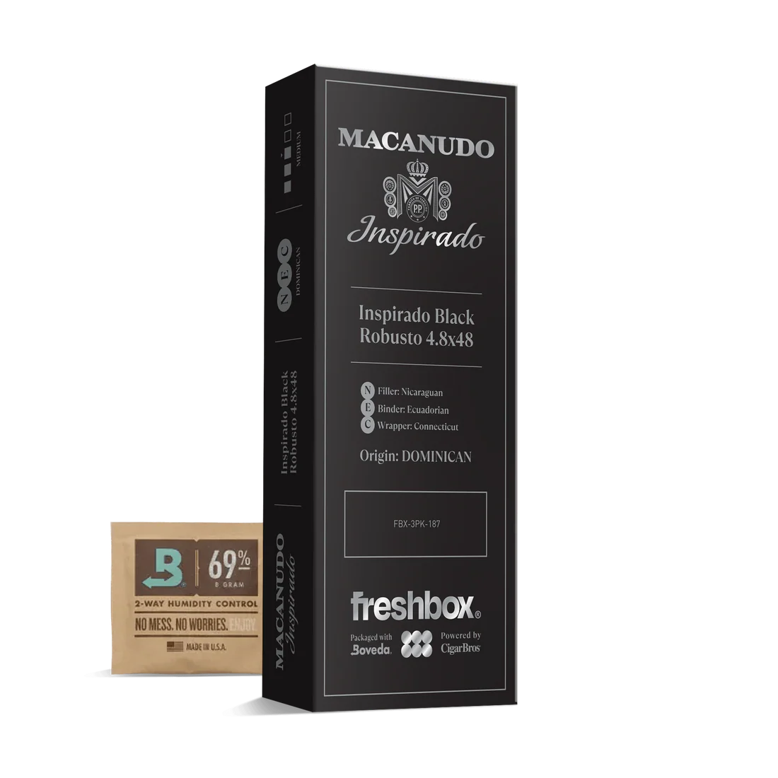 Macanudo Inspirado Black Robusto 4.8x48 FreshBox Cigars - 3pk - 6ct