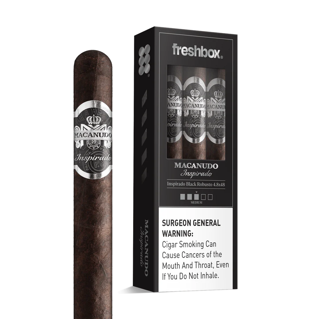 Macanudo Inspirado Black Robusto 4.8x48 FreshBox Cigars - 3pk - 6ct
