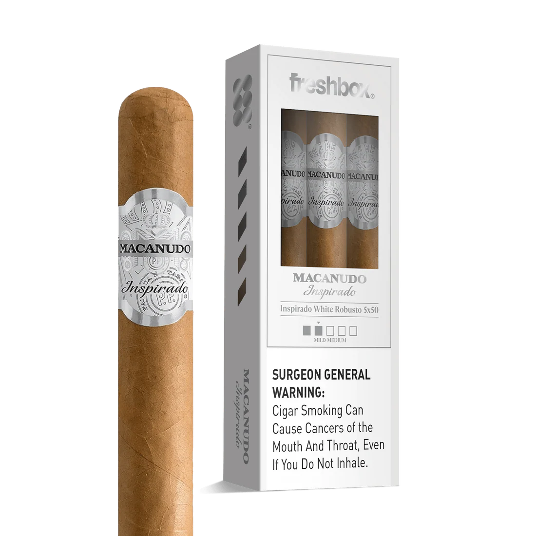 Macanudo Inspirado White Robusto 5x50 FreshBox Cigars - 3pk - 6ct