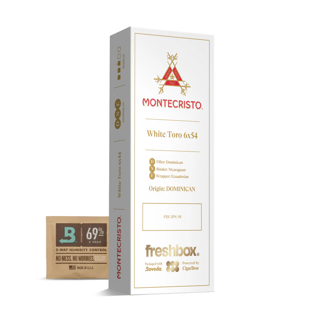 Montecristo White Toro 6x54 FreshBox Cigars - 3pk - 6ct
