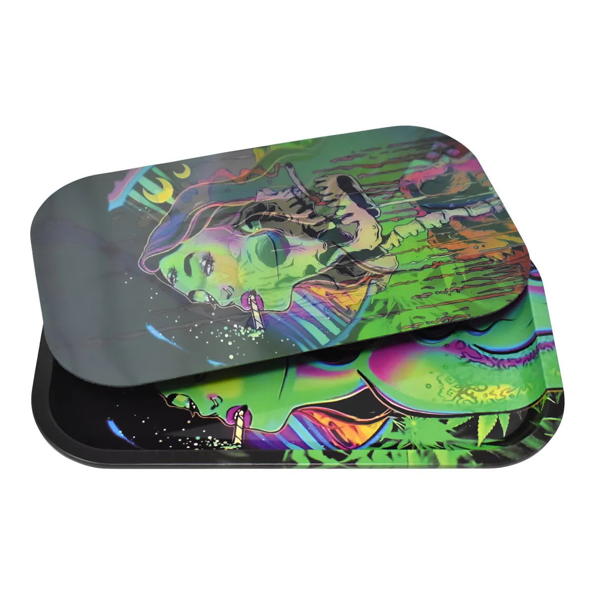 Metal 3D Medium Rolling Tray w/ Lid - 8ct - Design 1