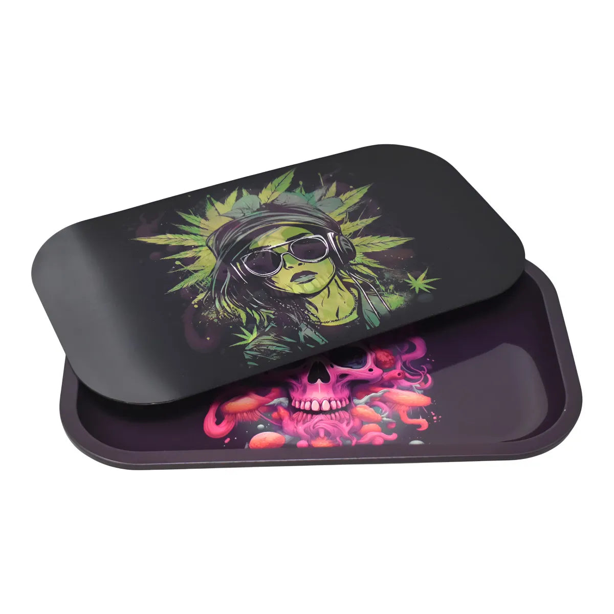 Metal 3D Medium Rolling Tray w/ Lid - 8ct - Design 3