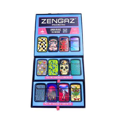Zengaz Premium Jet Lighters Cube Display - Royal Jet - 48 ct
