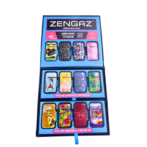Zengaz Premium Jet Lighters Cube Display - Wing Jet - 48 ct